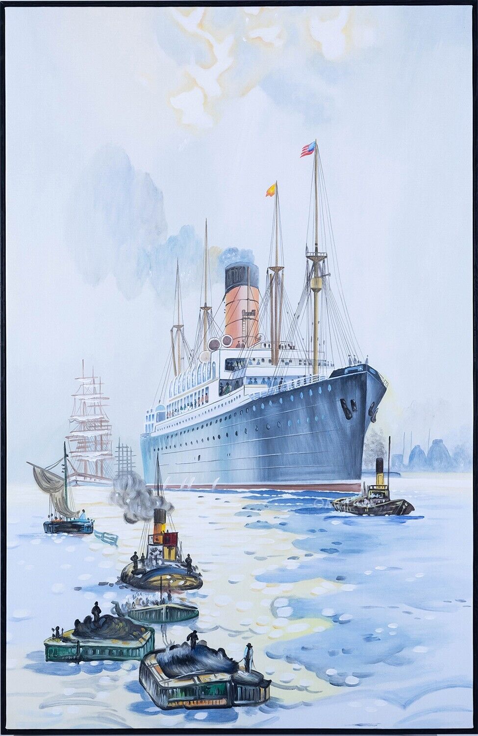 The Cunard Liner Carpathia Liverpool Canvas Hand Painted (10 Available)