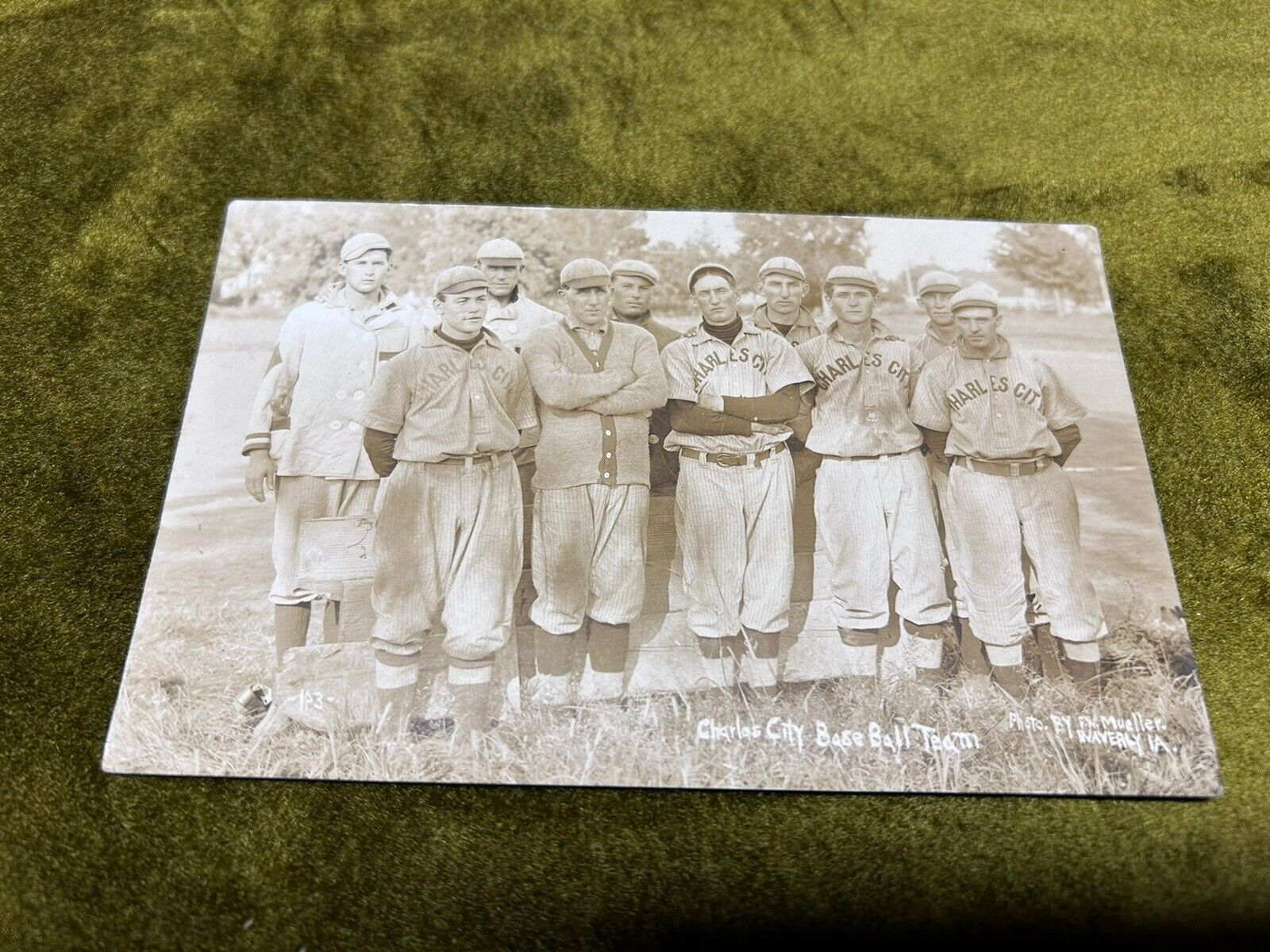 1908 Charles City Baseball Team Kruxo Co RPPC Postcard