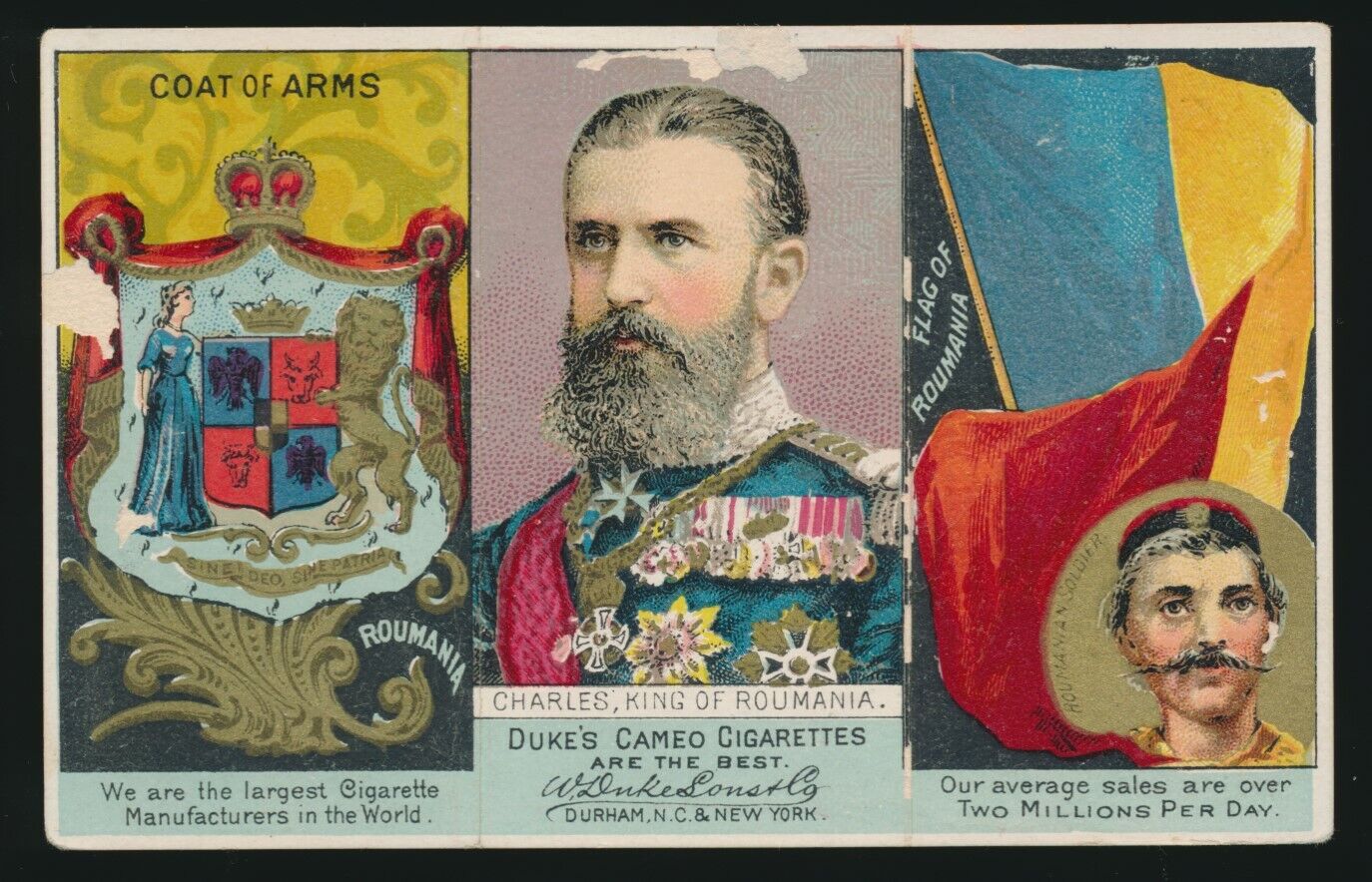 1888 N126 Duke\'s Cameo Cigarettes RULERS -Romania (King Charles I [Carol 1st])