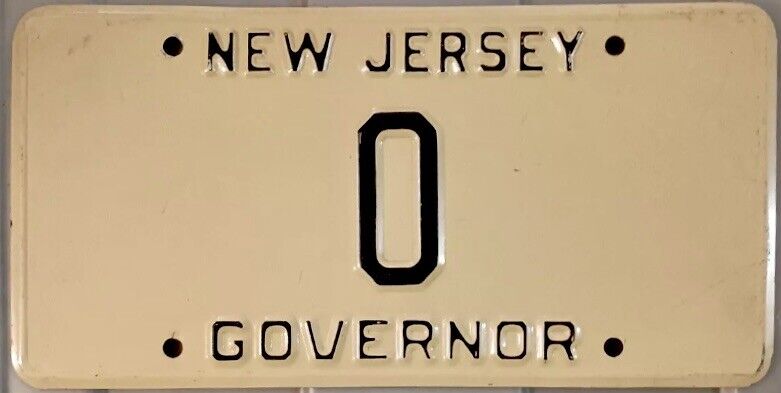 1980’s New Jersey Governor Sample License Plate