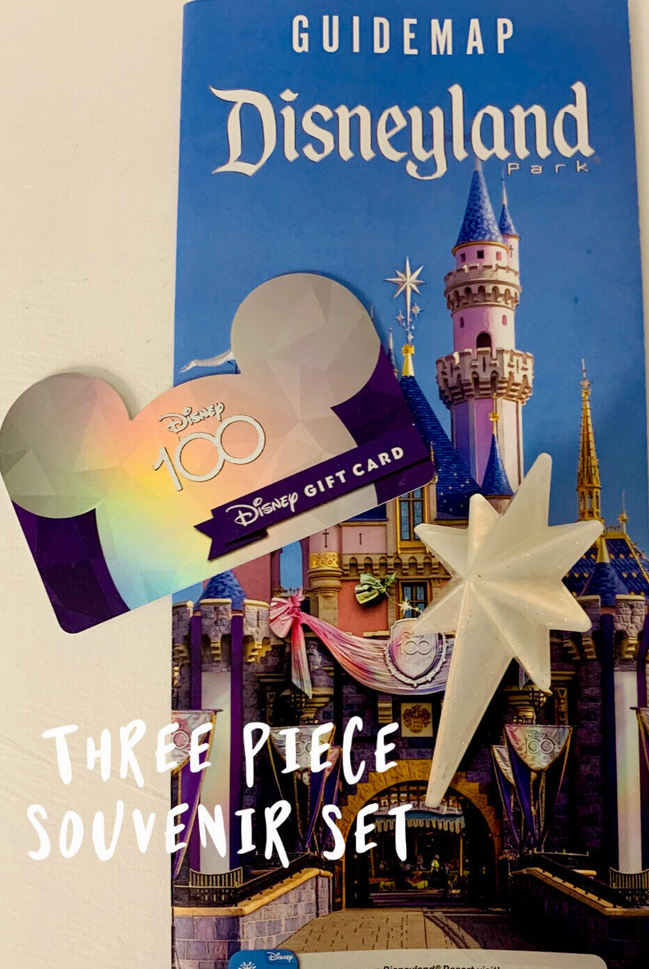 Disney Parks 100th Anniversary Star Glow Cube Drink Disneyland 100 Gift Set Card
