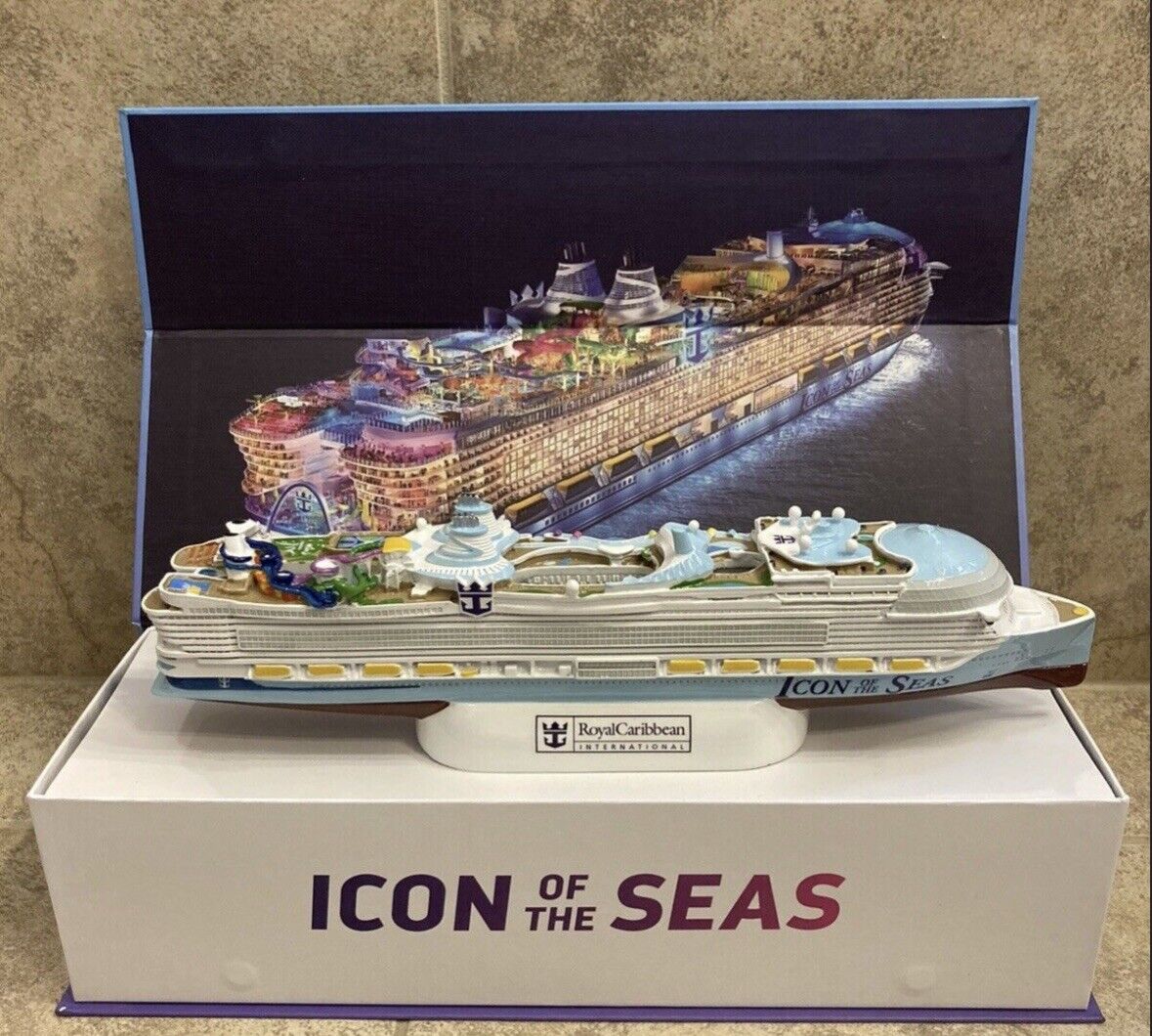 Official Inaugural Season ICON of the Seas Cruise Ship Model Royal Caribbean NEW