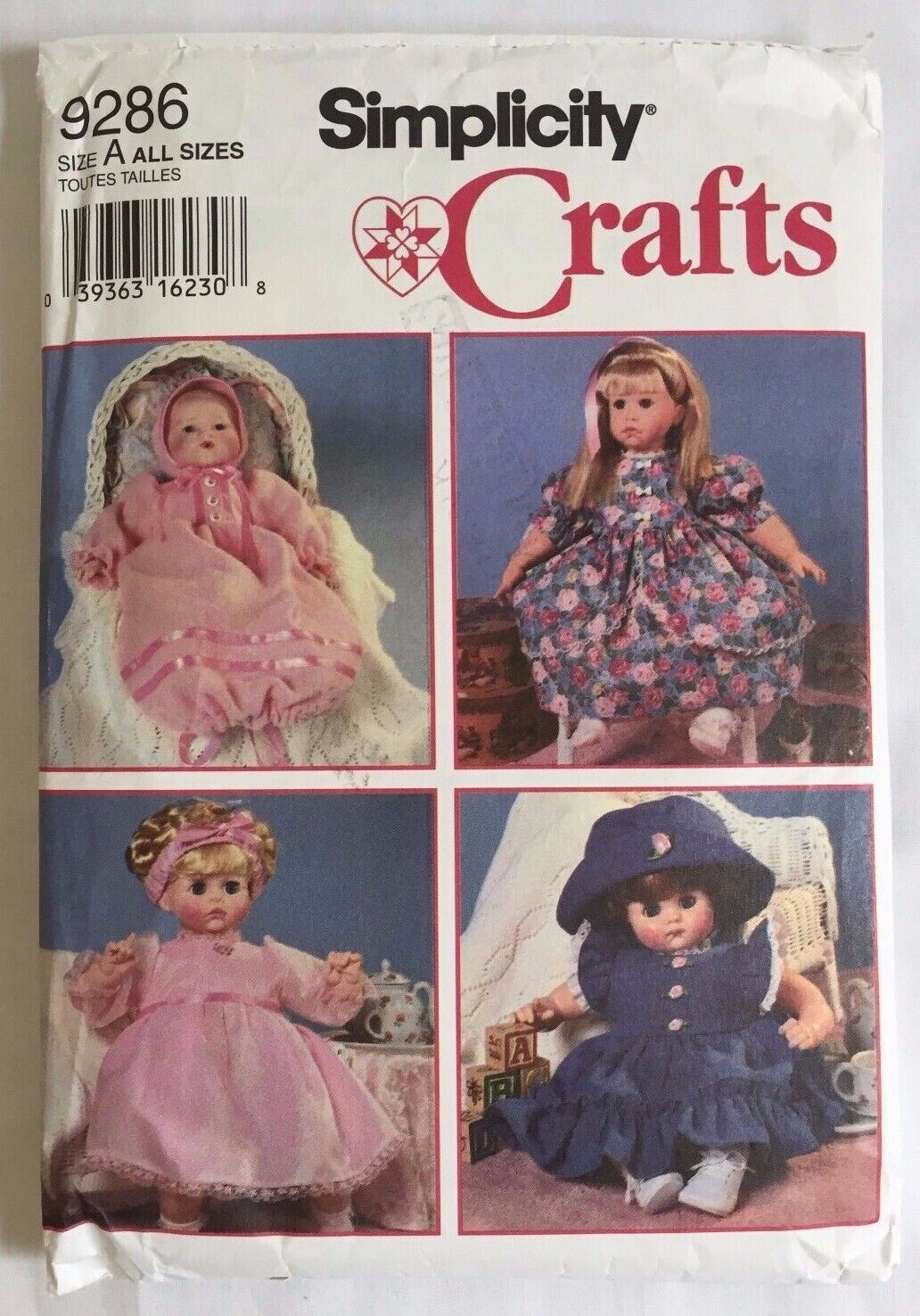 1994 Simplicity Sewing Pattern 9286 Design Your Own Doll Clothes 12\