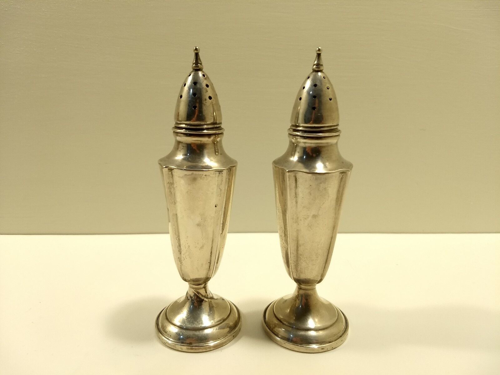 Sterling Silver MFH Weighted Vintage Antique Salt & Pepper Shakers 96.3 GRAMS
