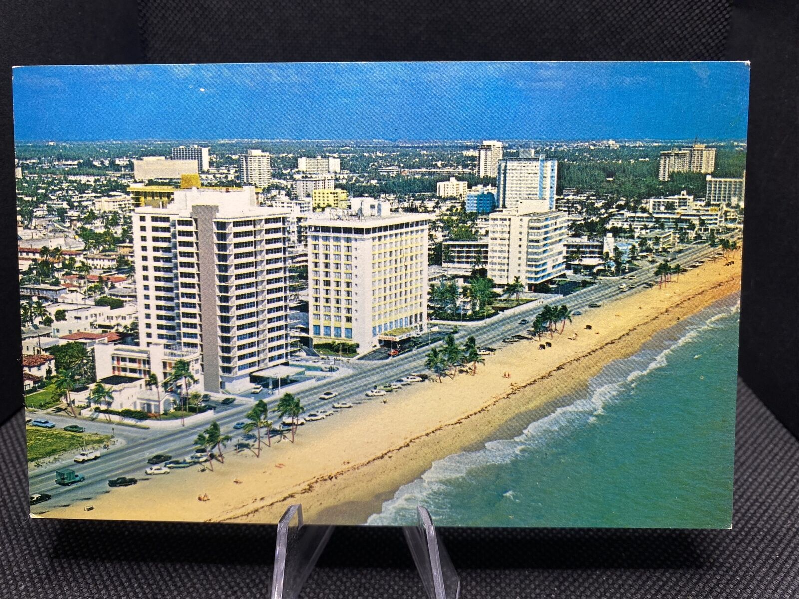 POSTCARD: Aerial View Luxury Hotels Along Beach Fort Lauderdale Florida L9 ￼