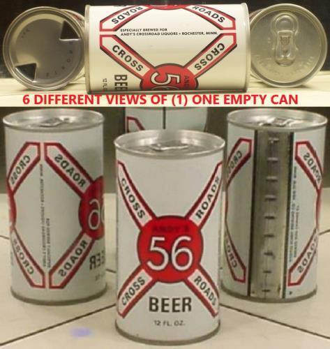 Andy\'s 56 Crossroads Beer Red Black & White S/S 12 oz Can Schell\'s Minnesota 69A