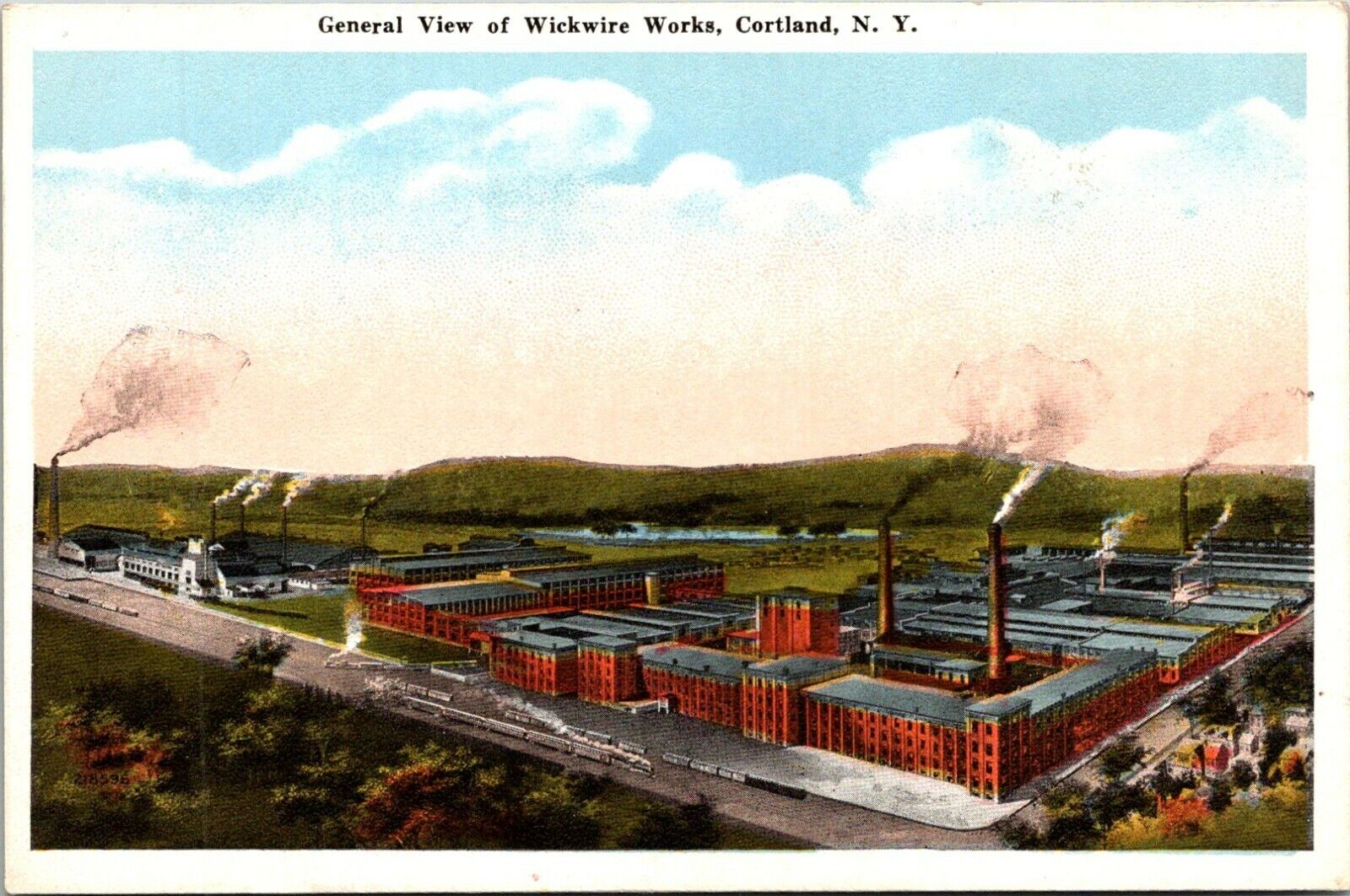 Postcard NY Cortland, New York; Wickwire Works, General View; New York      N1