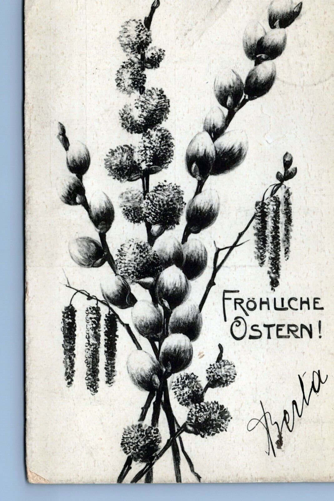 Frohliche Ostern - Happy Easter. Posted in 1905 German Postcard