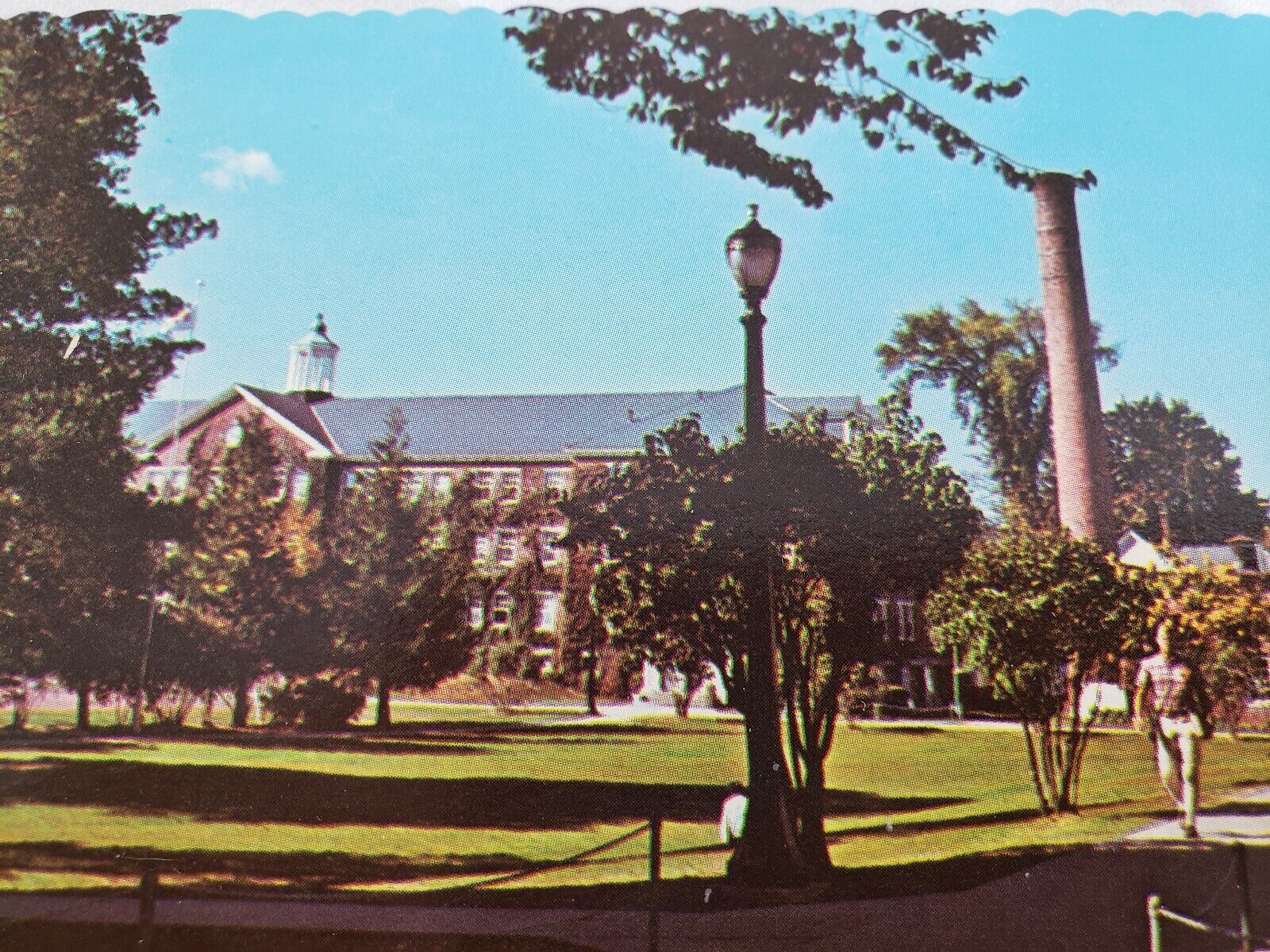 C 1950s Keene State College Huntress Hall Fiske Campus View NH Chrome Postcard