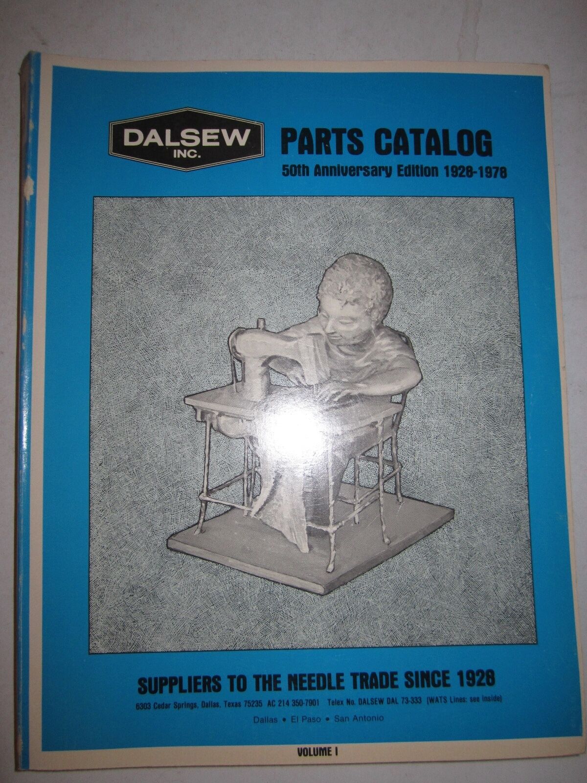 1928-1978 DALLAS SEWING MACHINE PARTS CATALOG - 50TH ANNIV. -384 PAGES -TUB RRRR