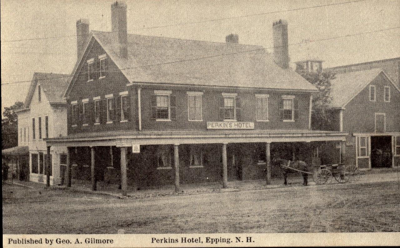 RARE - PERKINS HOTEL -EPPING NH NEW HAMPSHIRE- CYKO 1904-1920\'s RPPC POSTCARD