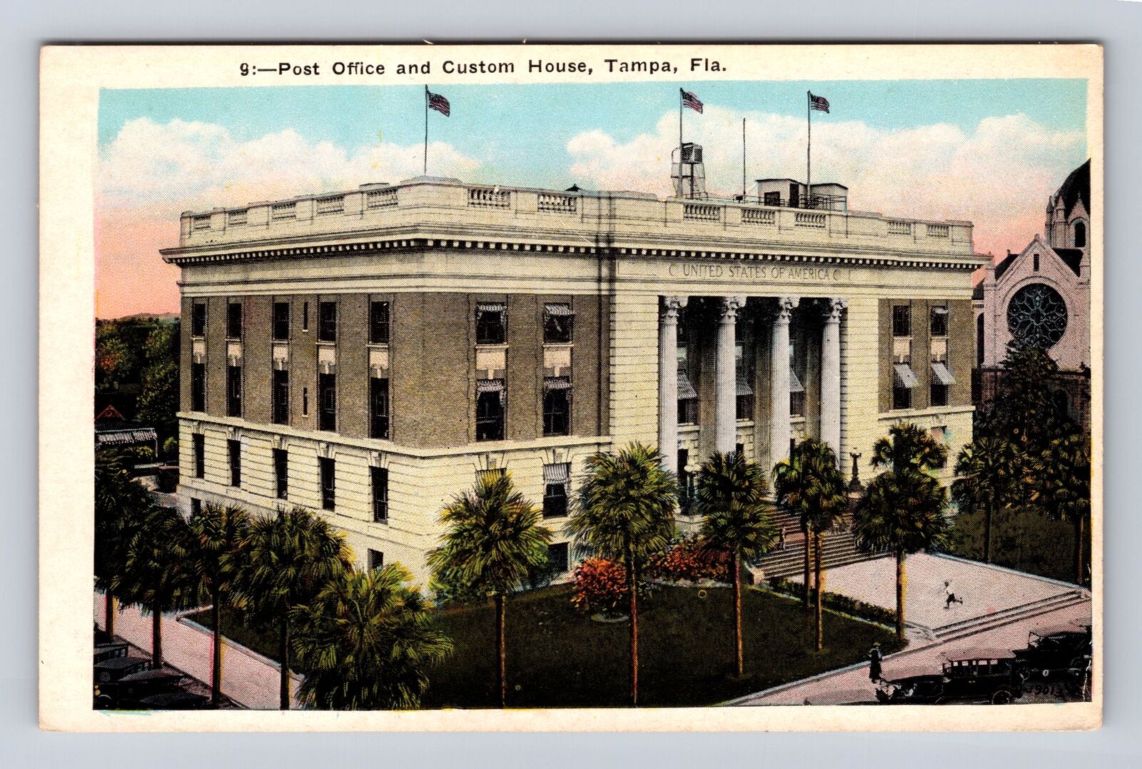 Tampa FL-Florida, Post Office and Custom House, Antique Vintage Postcard