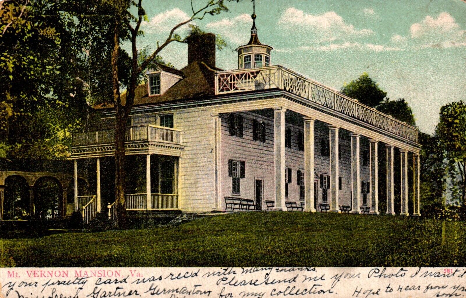Mansion Mount Vernon Virginia Postcard