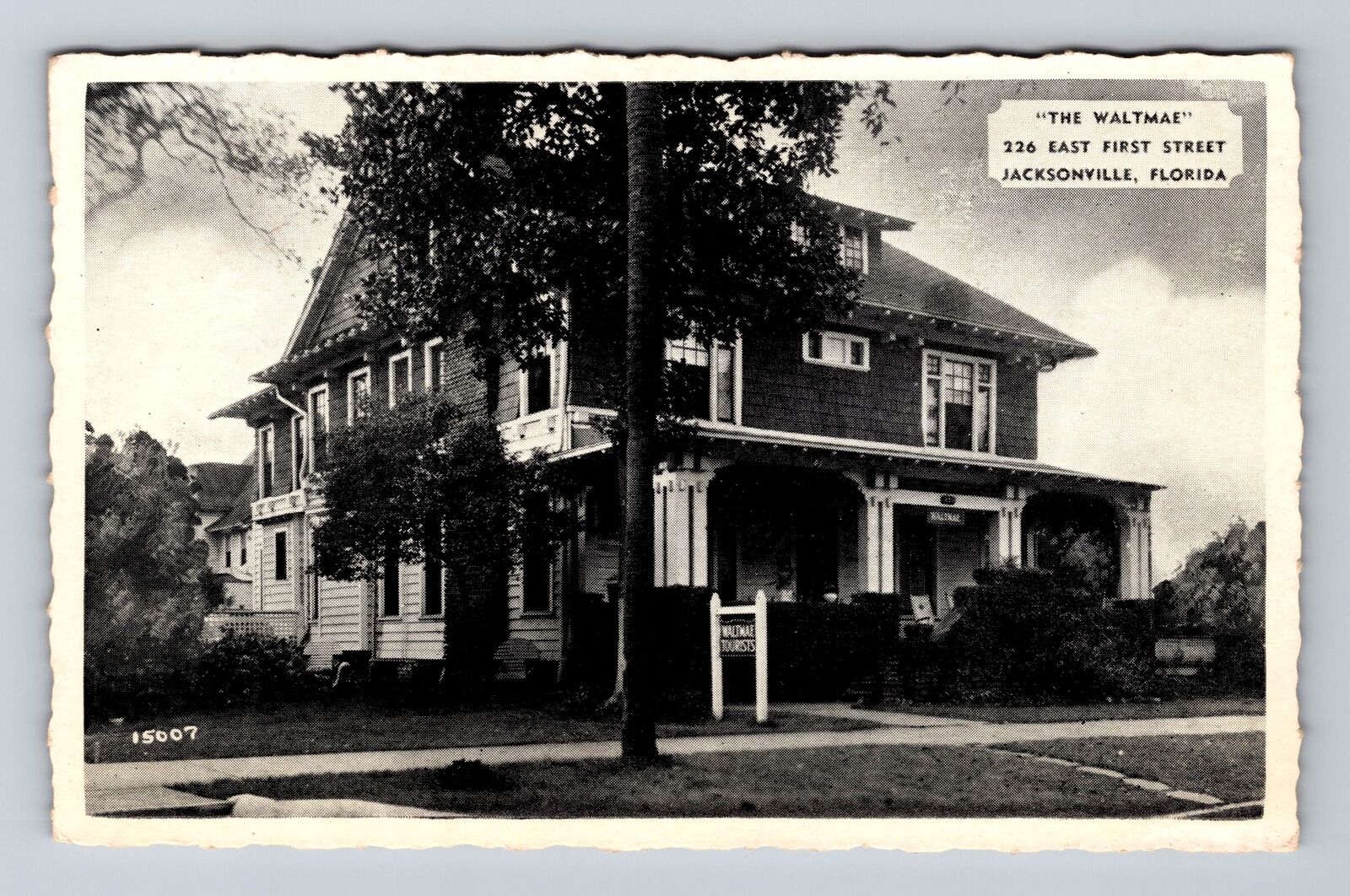 Jacksonville FL-Florida, The Waltmae Guest Home, Advertising Vintage Postcard