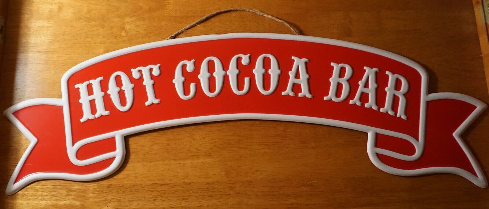 Giant Hot Cocoa Bar Banner Sign Country Primitive Cafe Kitchen Christmas Decor