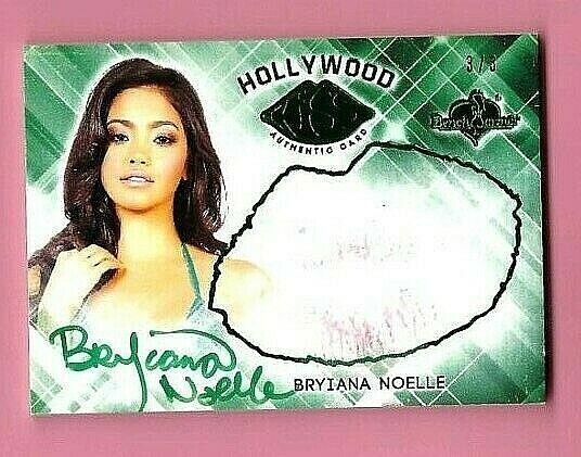  2015 BENCHWARMER BRYIANA NOELLE KISS GREEN AUTO CARD #3/3 NRMT-MT ONLY 3 MADE