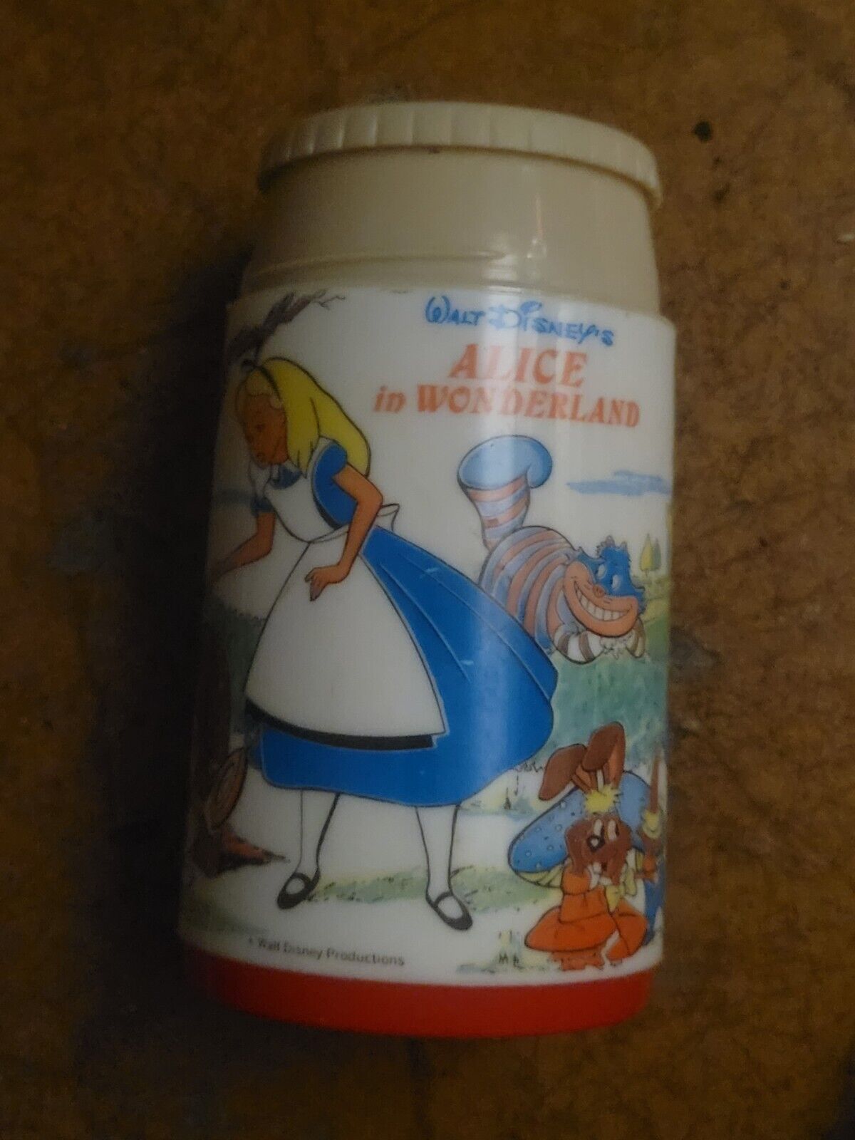 Vintage Alice in Wonderland Thermos no Lid Made By Aladdin 1970's