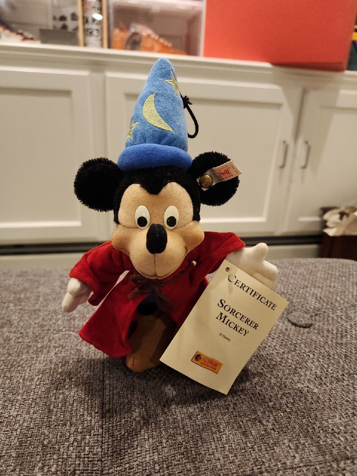 Vintage STEIFF Disney Fantasia Sorcerer Mickey Mohair Velvet 0352/2000 Germany