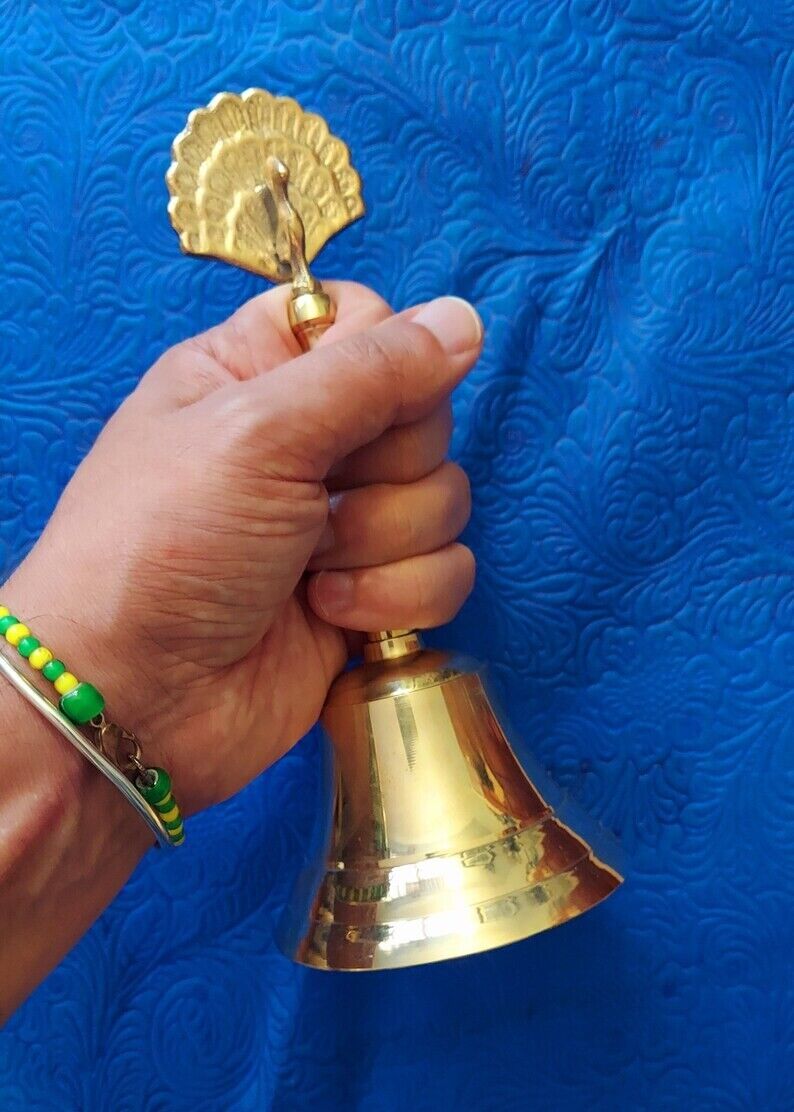 Oshun Bell Brass Handmade PEACOCK Bell agogo Logun Ede Oshun orisha yoruba