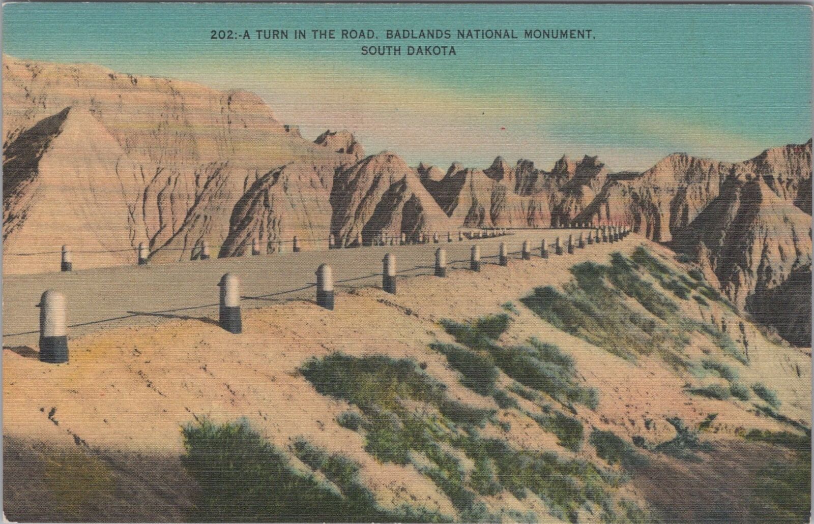 Badlands National Monument, South Dakota 1941 Postcard