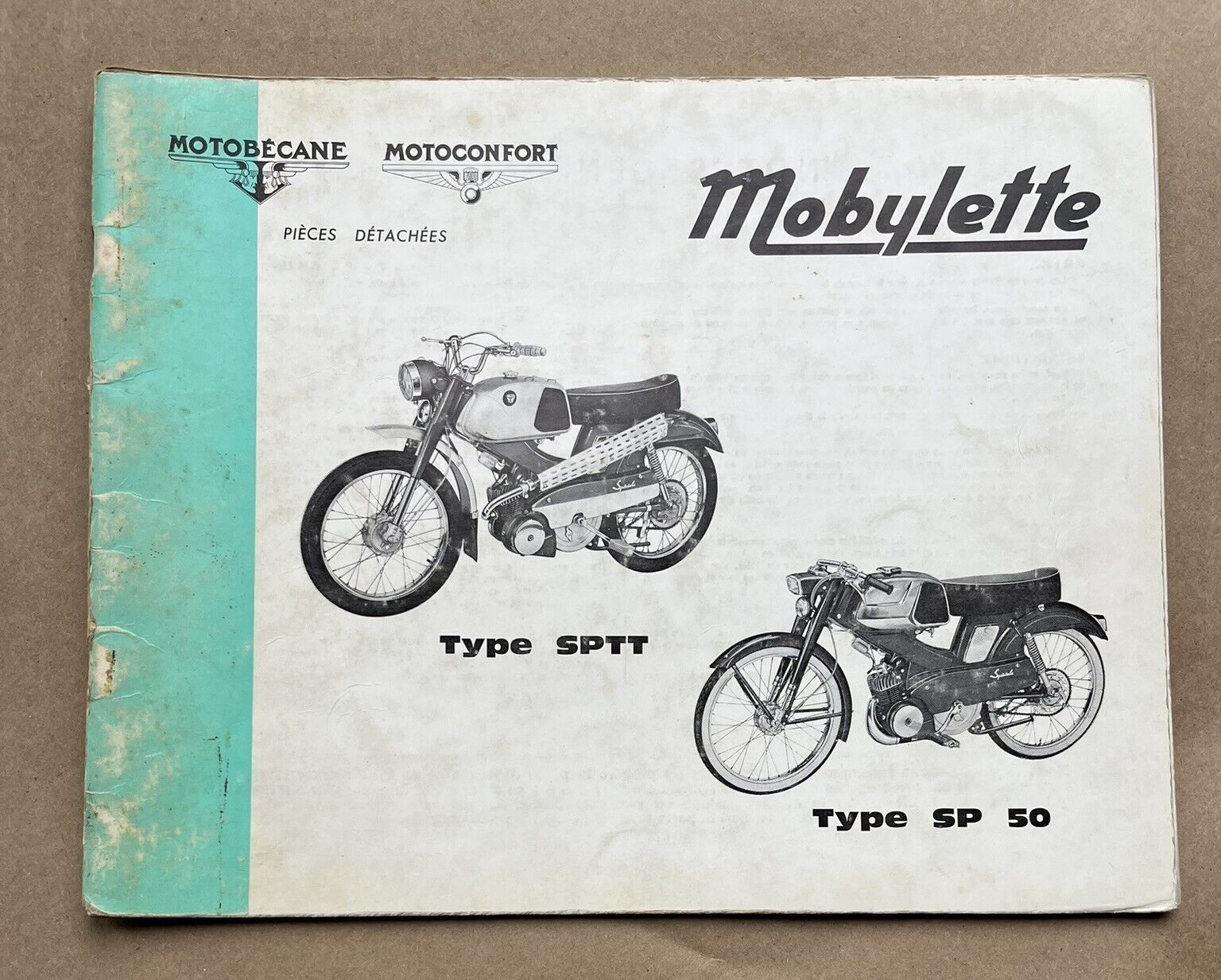 Motobecane Motoconfort Mobylette Type SPTT & SP 50 Spare Part Catalog French