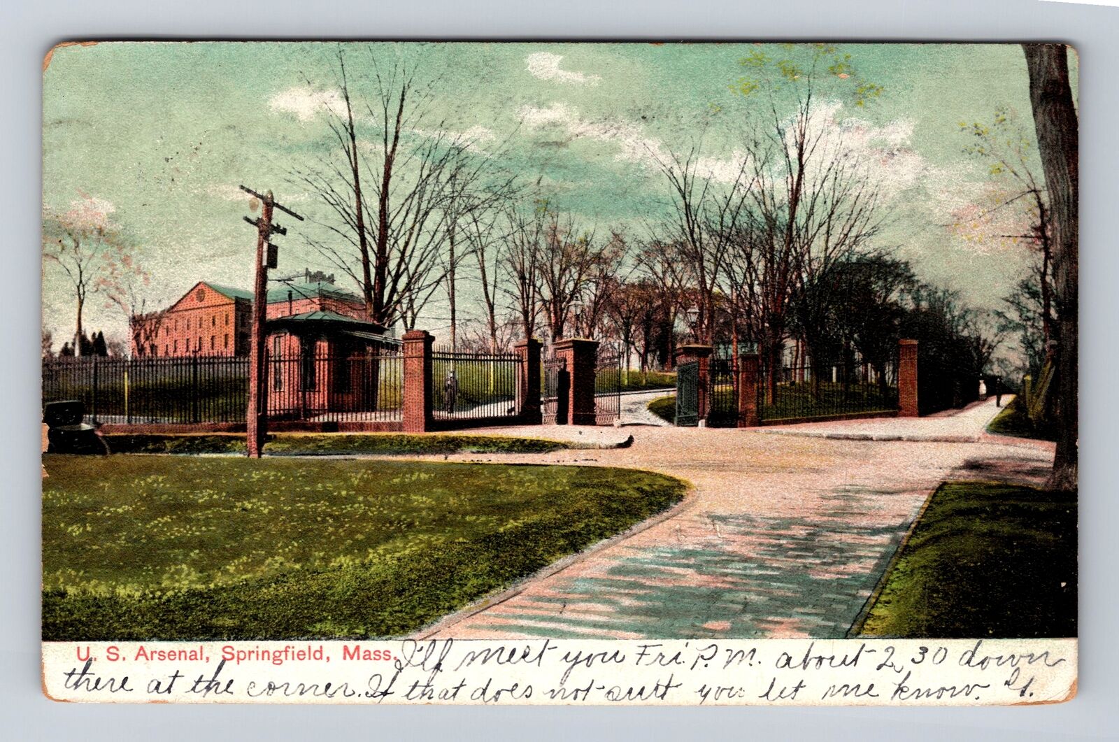 Springfield MA-Massachusetts, United States Arsenal, Vintage c1906 Postcard