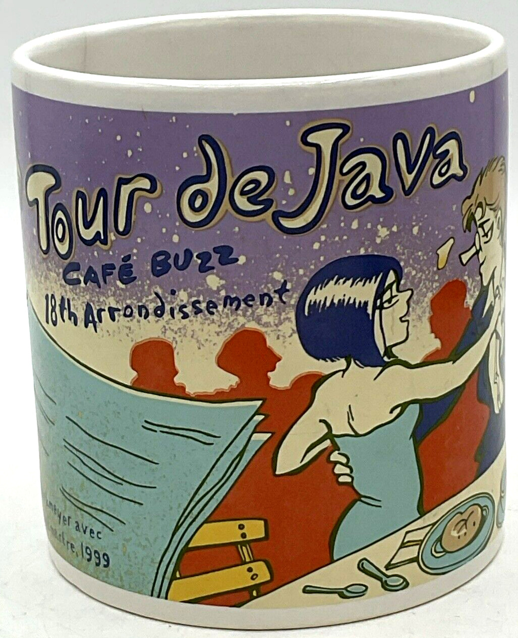 Scarce 1999 Gary Trudeau Starbucks Mug Tour de Java Cafe Buzz Doonesbury SEE