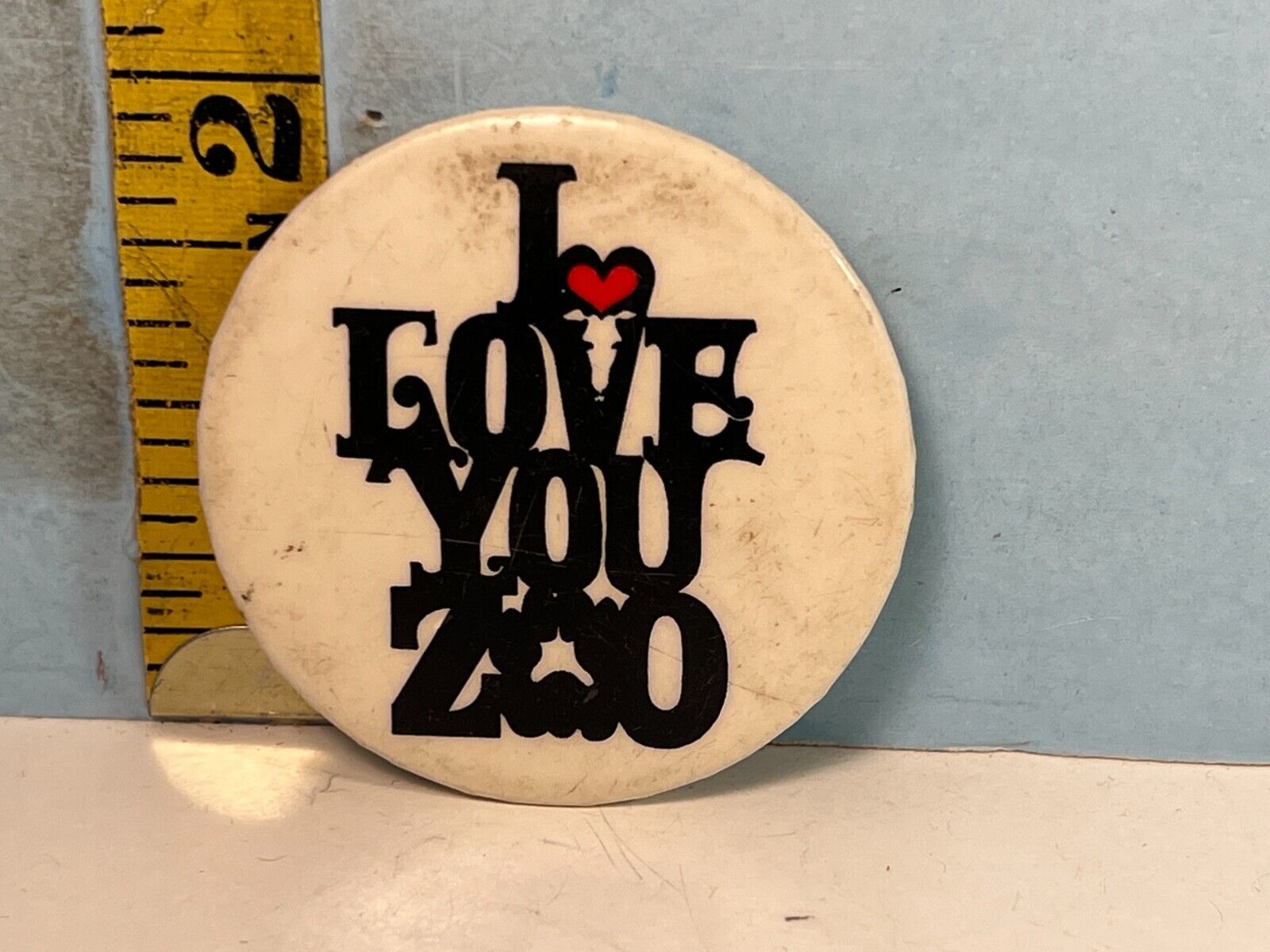 Vintage I LOVE YOU ZOO Pinback Button 2\