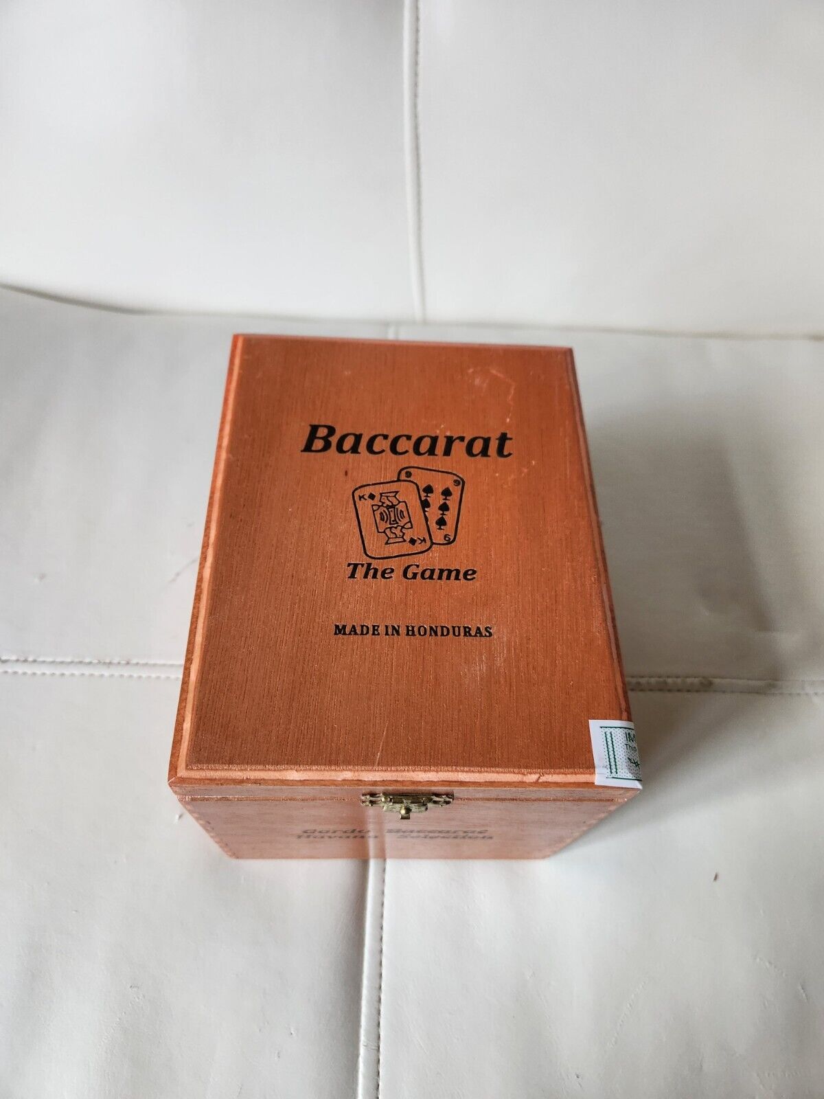 Baccarat The Game Gordo Empty Wooden Cigar Box 5x6½x5⅛