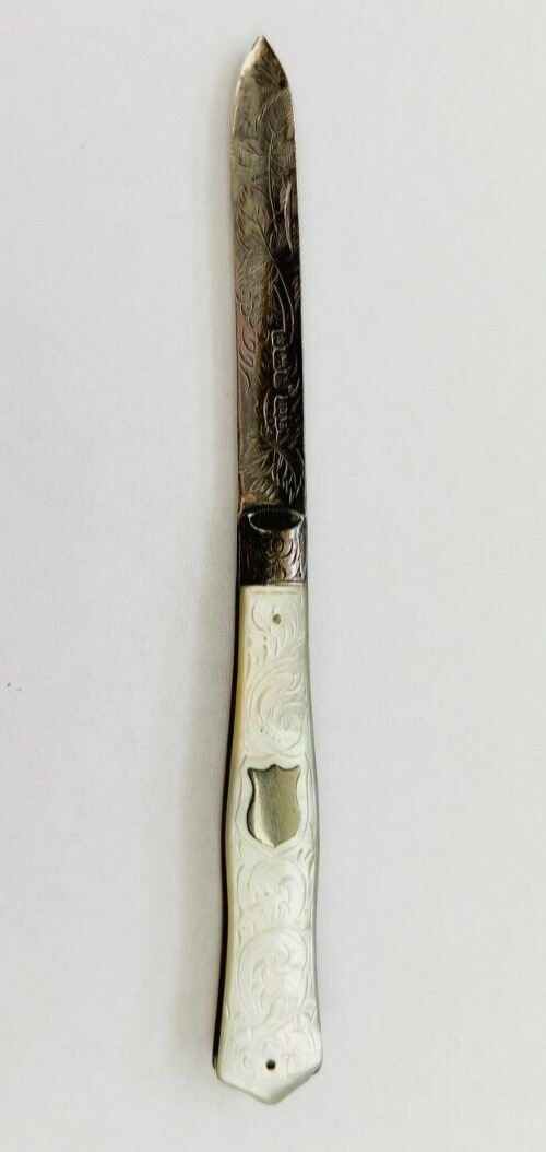 Vintage JD&S Mother of Pearl Engraved Pocket Knife