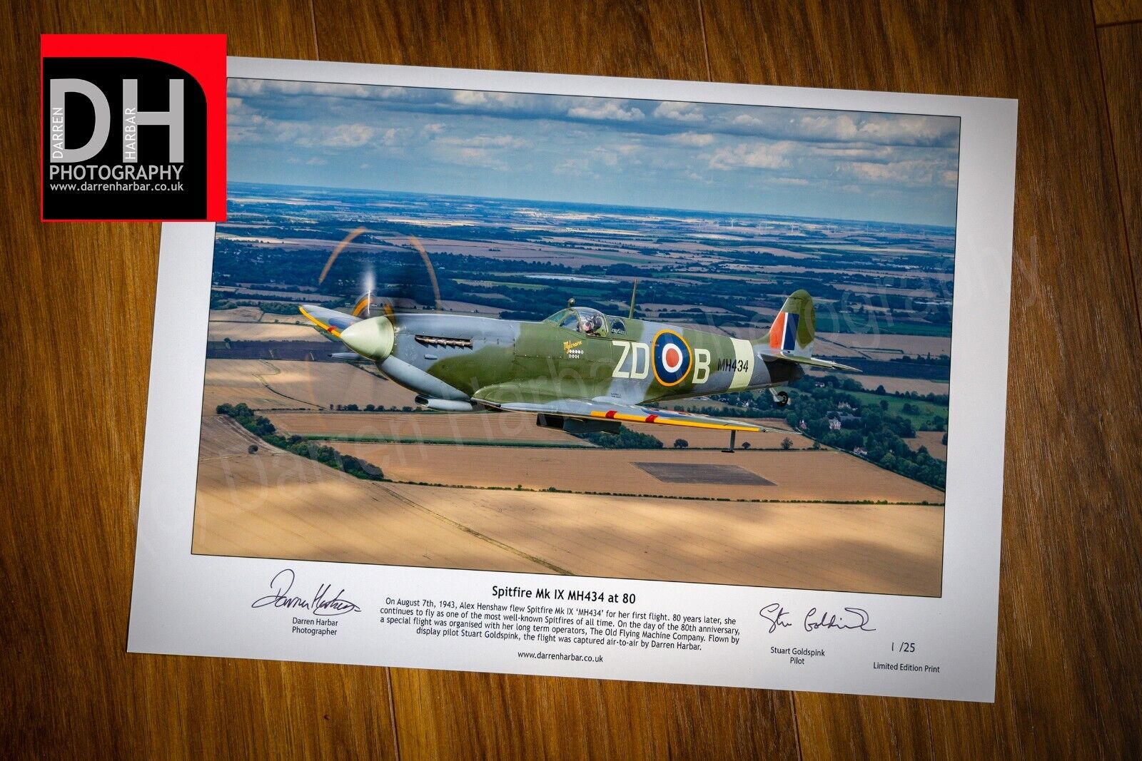 Spitfire MH434 80th birthday commemoration A3 Limited Edition Print