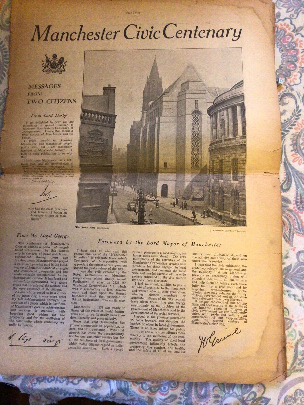 The Manchester Guardian RARE Special Centenary Edition 1938 Limited Edition