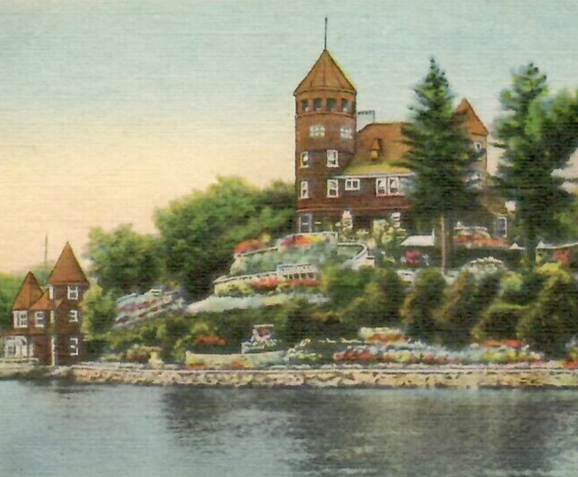 Vintage Linen Postcard Hopewell Hall Alexandria Bay Thousand Islands New York