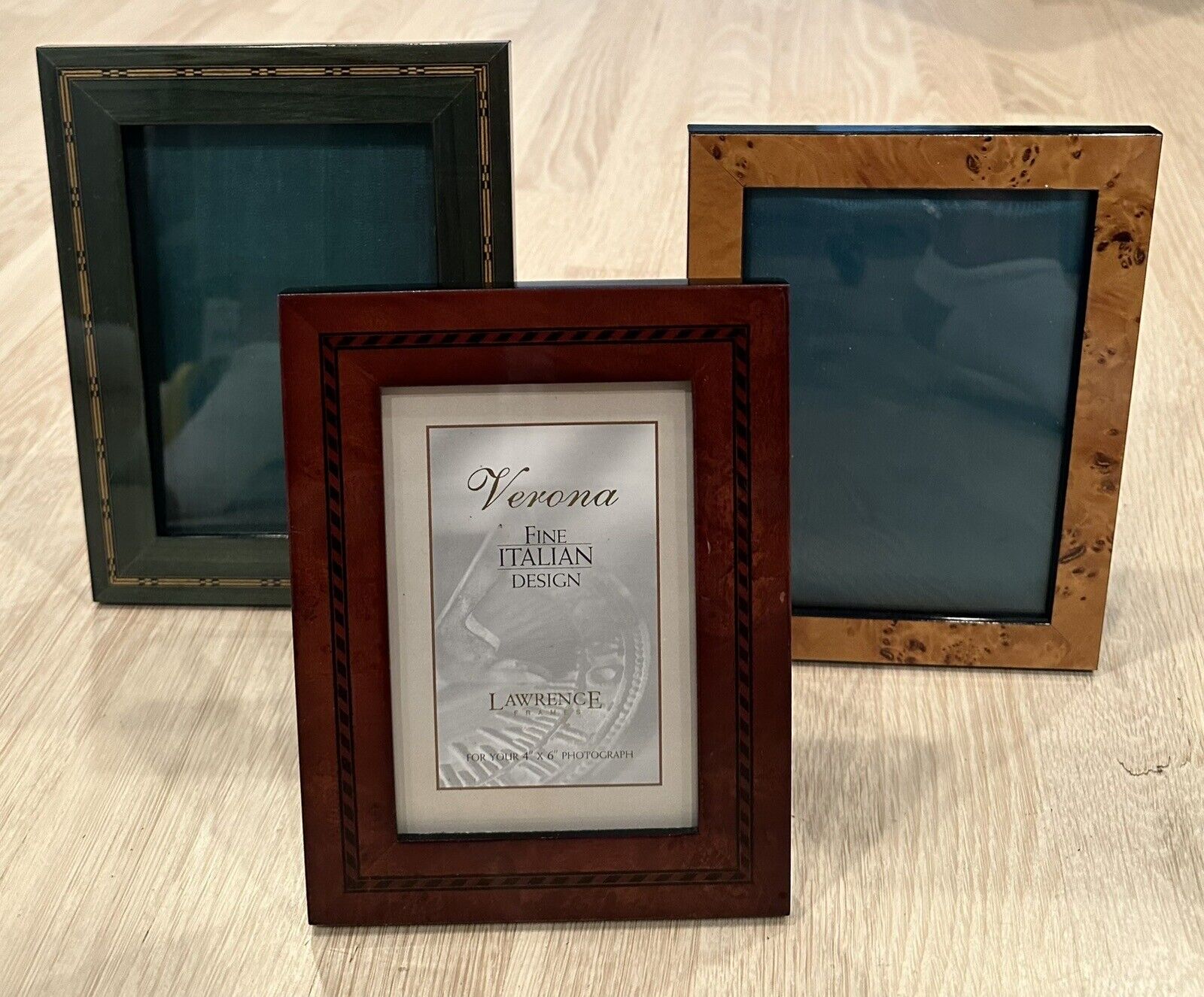 3 Vintage Bryn Parry, Addison Ross & Lawrence Wooden Frames 2- 4”x6” & 1- 5 x 7