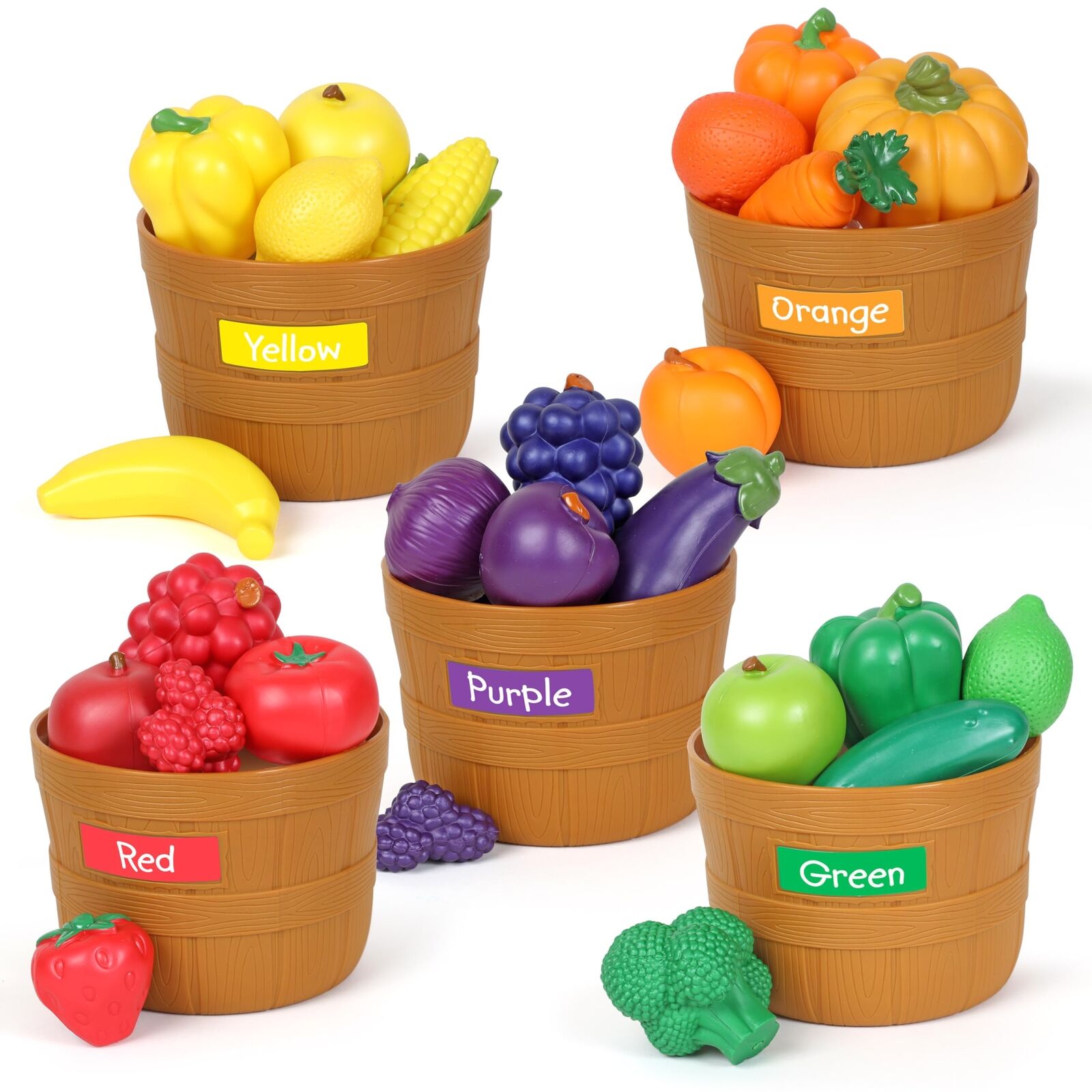 Learning Resources Play House Vegetables Fruit Color Sorting Set LER3060