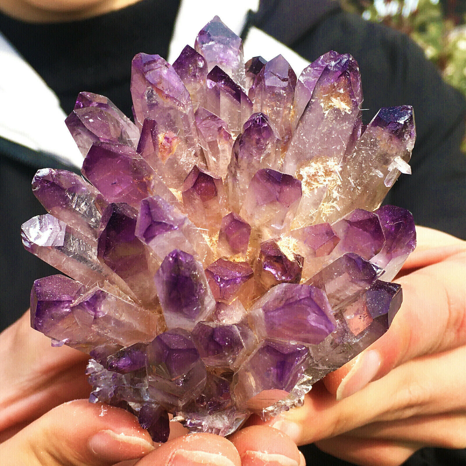300g+New find Purple Phantom Quartz Crystal Cluster Mineral Specimen Gem