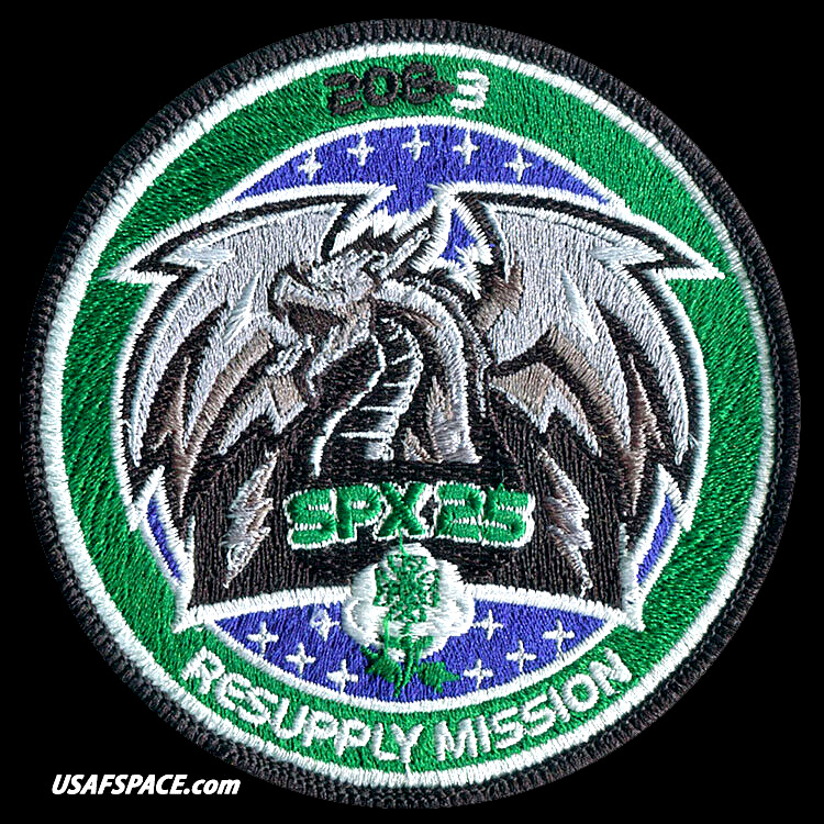Authentic SPX-25 -SPACEX CRS-25- NASA ISS RESUPPLY Mission - AB Emblem USA PATCH