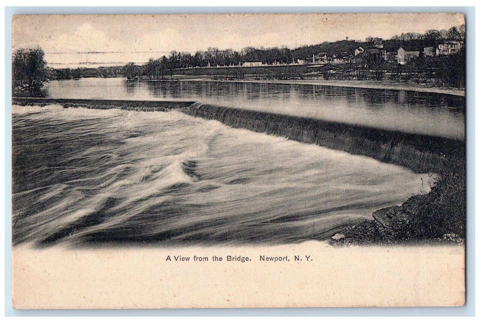 1913 A View from the Bridge, Newport New York NY Antique Posted Postcard