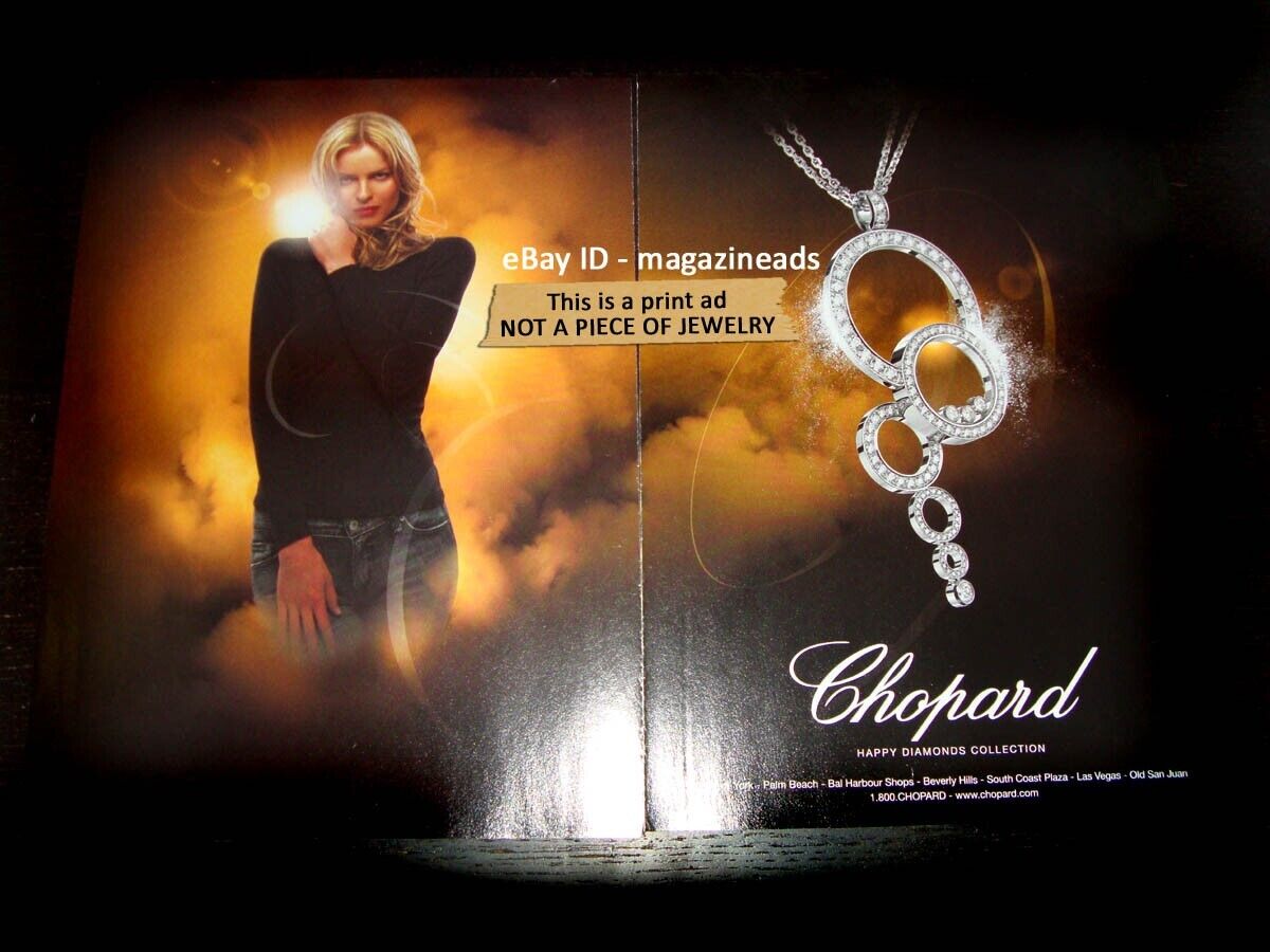 CHOPARD Jewelry 2-Page PRINT AD 2007 EVA HERZIGOVA happy diamonds