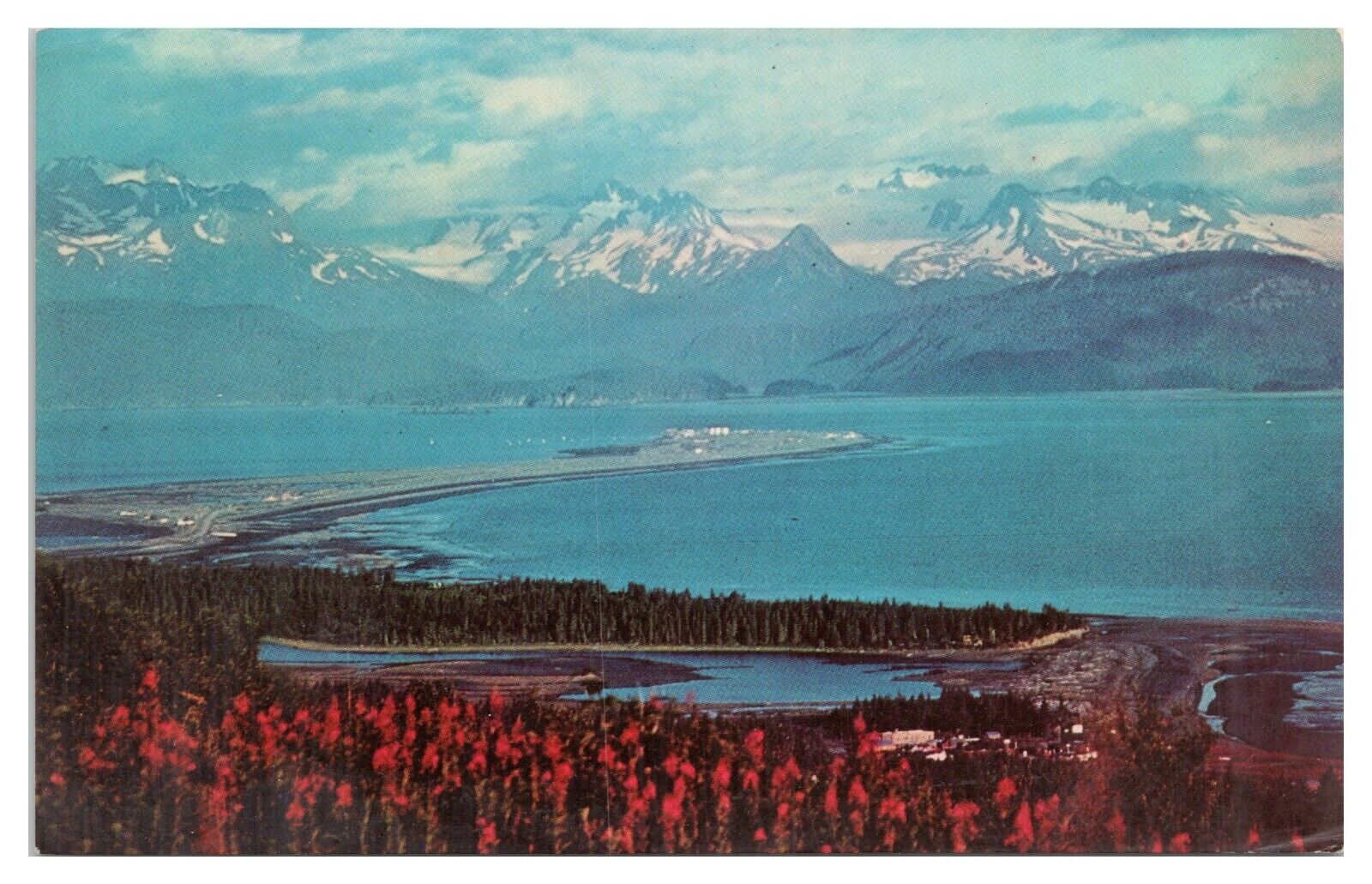 Vintage Homer Spit from West Hill Road Alaska Postcard Unposted Chrome