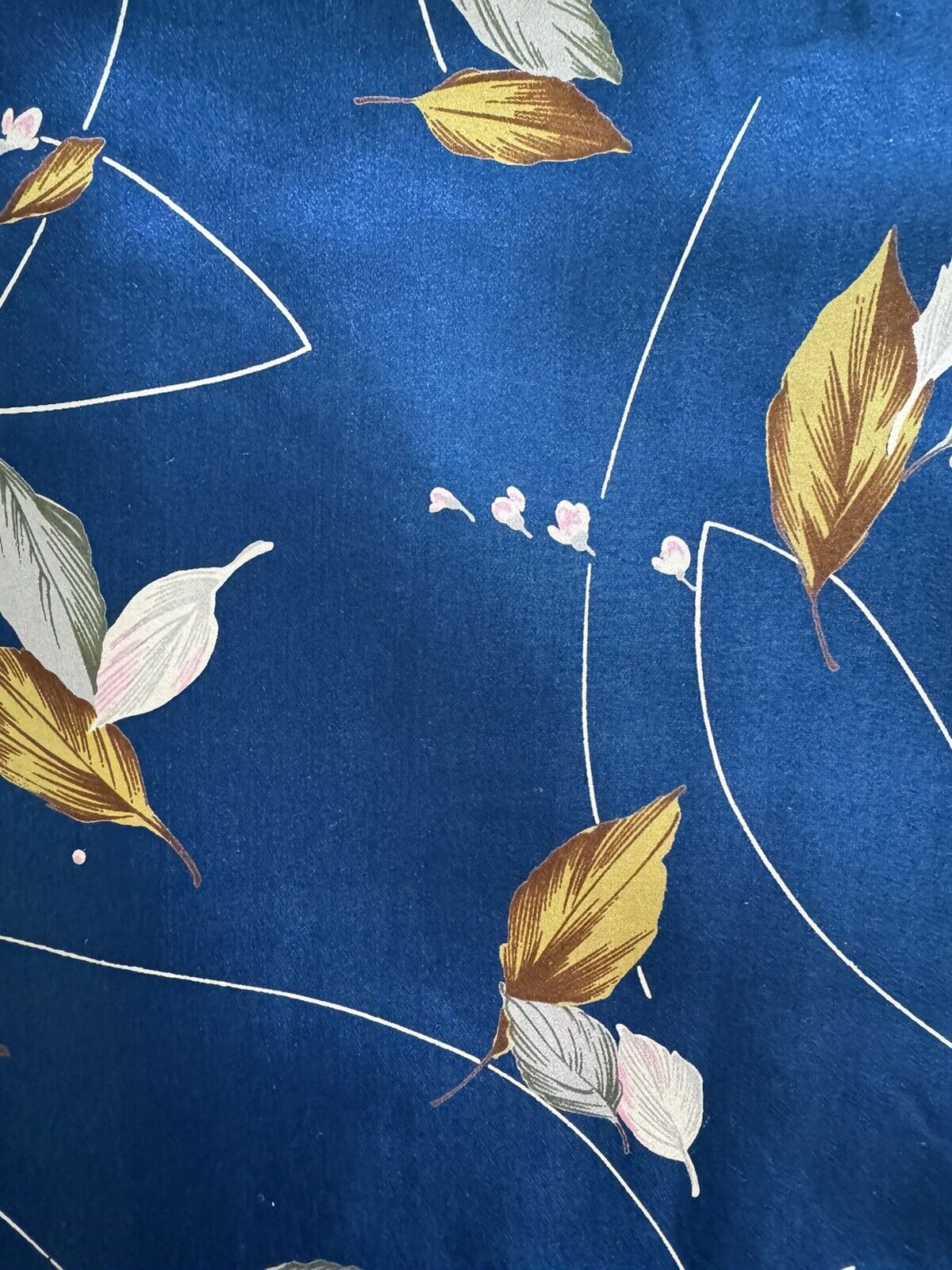 Chinese Screen Printed Silk Fabric 72x44 (2 yards) From Hong Kong Vintage