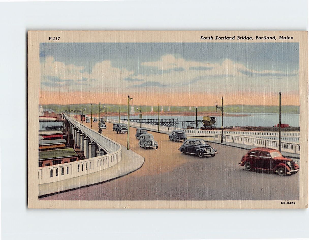 Postcard South Portland Bridge, Portland, Maine