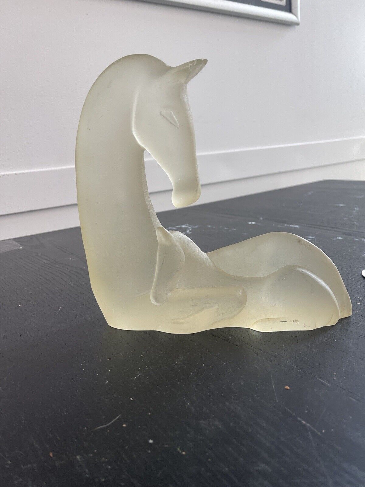 Vintage 1970\'s Modern Lucite Luminous Acrylic Mare With foal