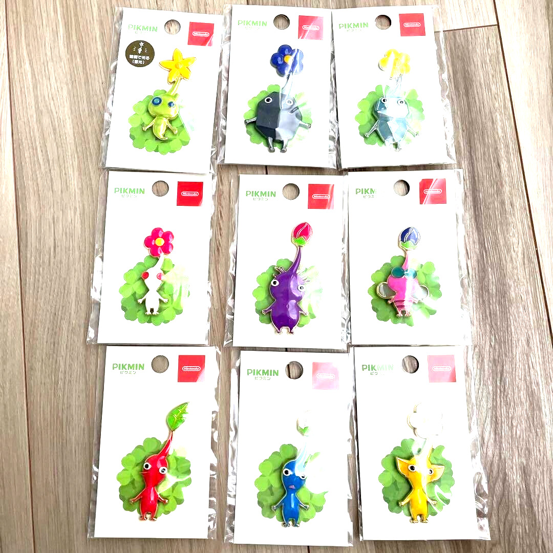 Nintendo Official Store Pikmin Pin Badge complete Set of all 9 types New