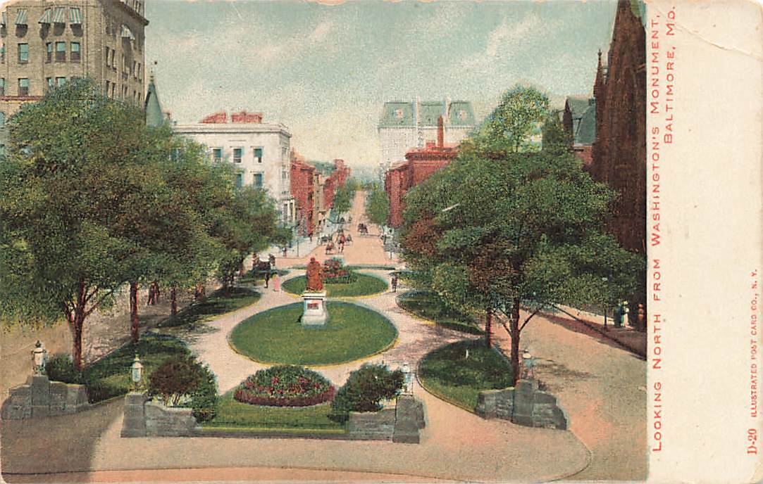c1905 Looking North From Washingtons Monument Baltimore MD P424
