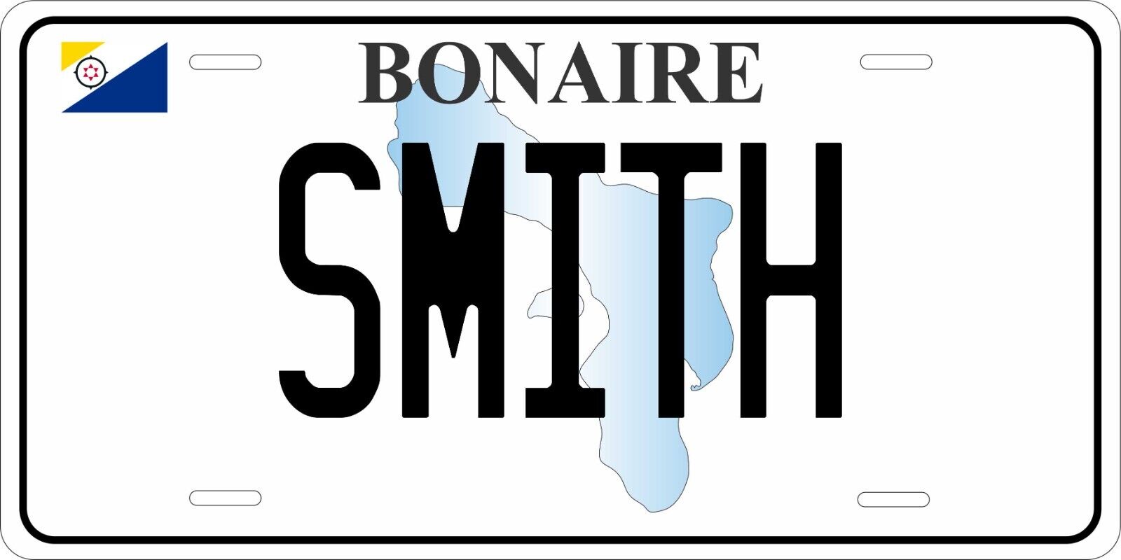 Bonaire Map License Plate Personalized Car Auto Bike Motorcycle Custom Tag