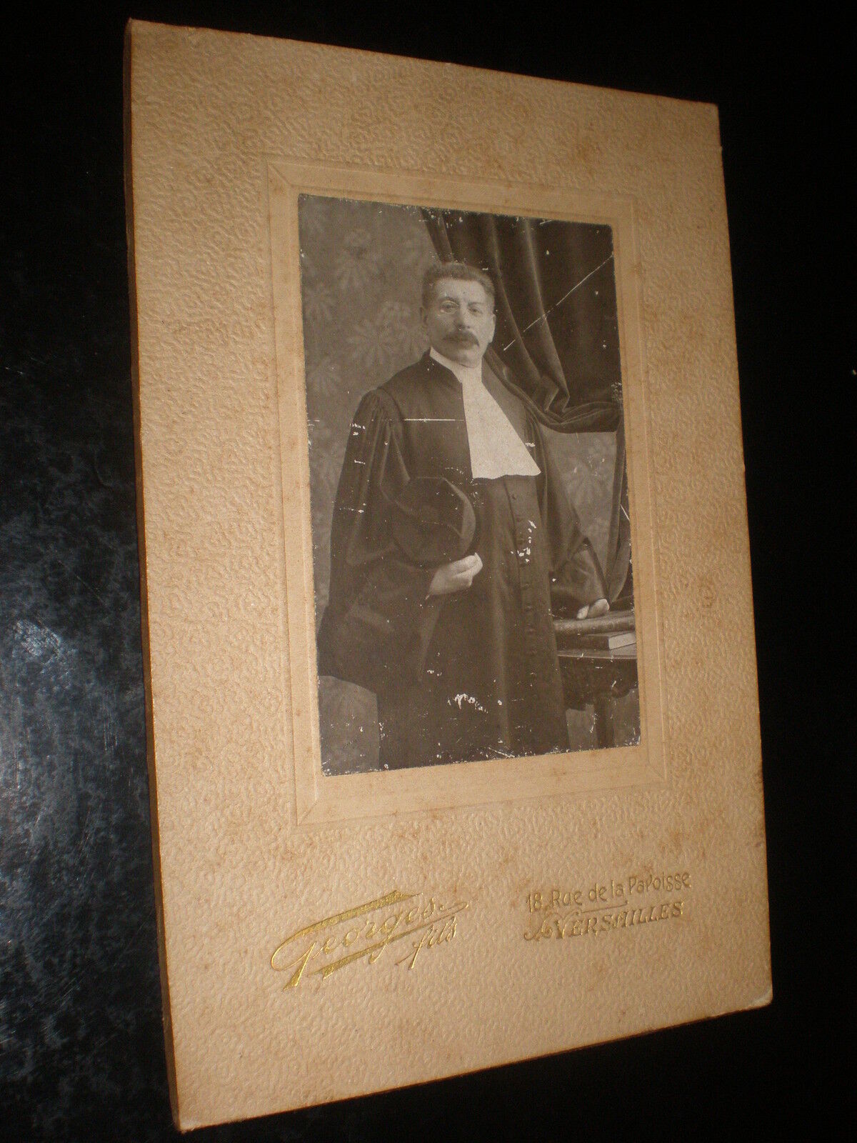 Cabinet photograph magistrate Versaille France 1900s