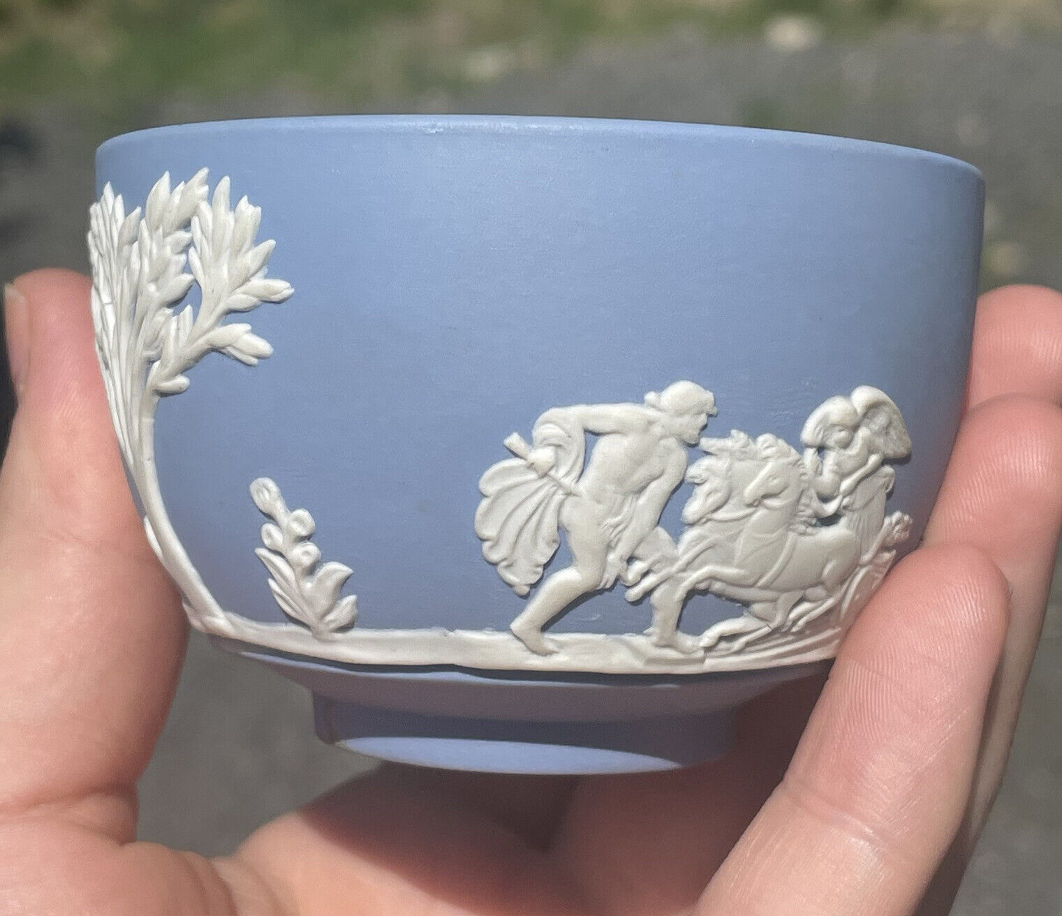 Mid-Century Modern Vintage Wedgewood Blue Jasperware Greek Mythology Bowl