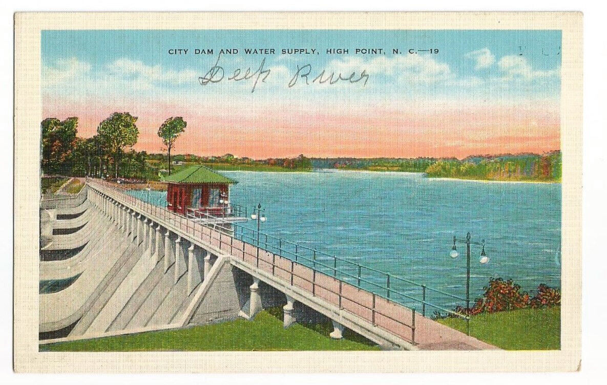 High Point NC Postcard North Carolina Dam
