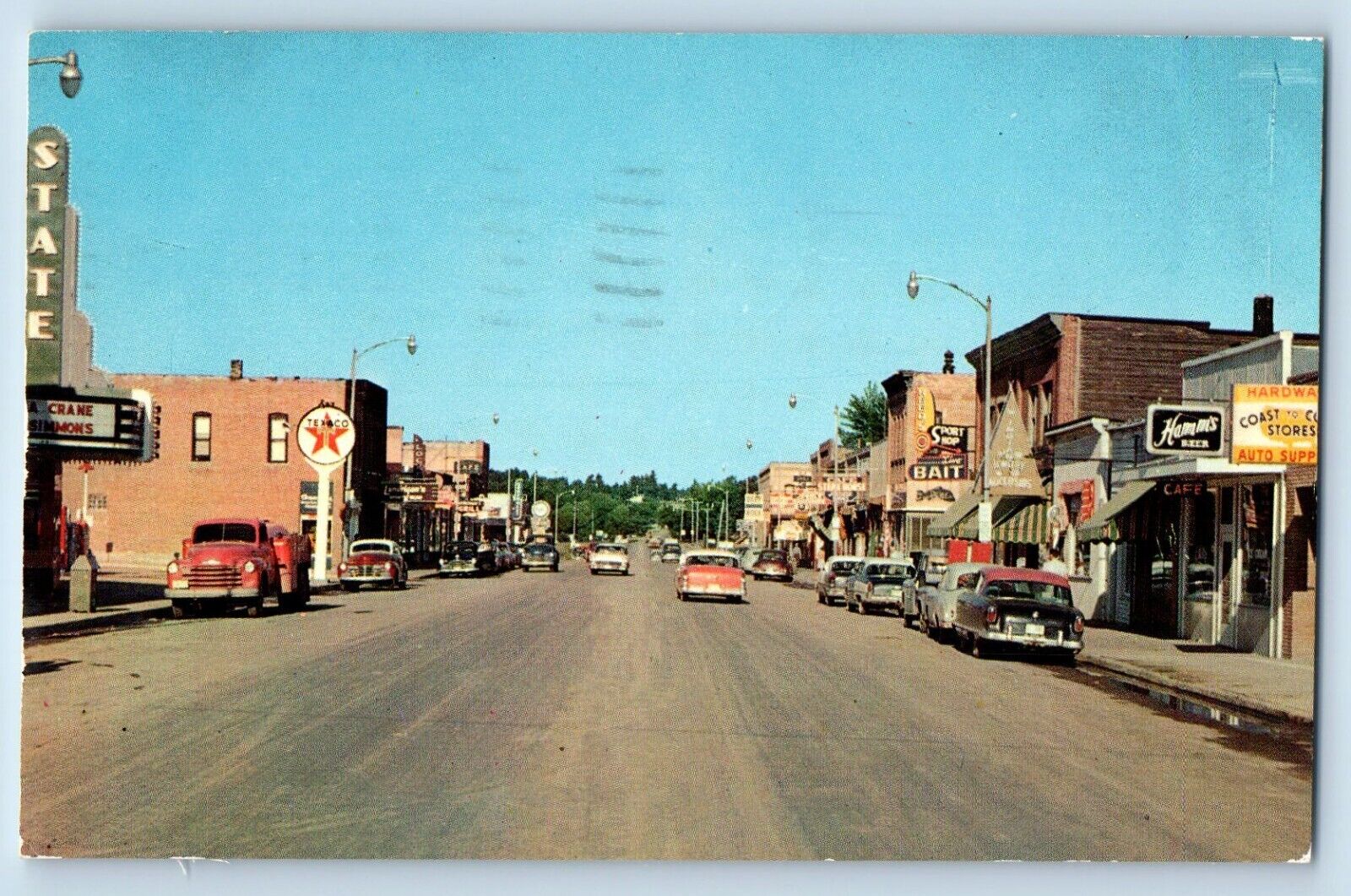 Walker Minnesota Postcard Main Street Looking West Exterior 1965 Vintage Antique
